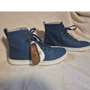 Birkenstock Bartlett Navy Canvas High Top Sneakers Shoes Women Size US 5 UK 3.5